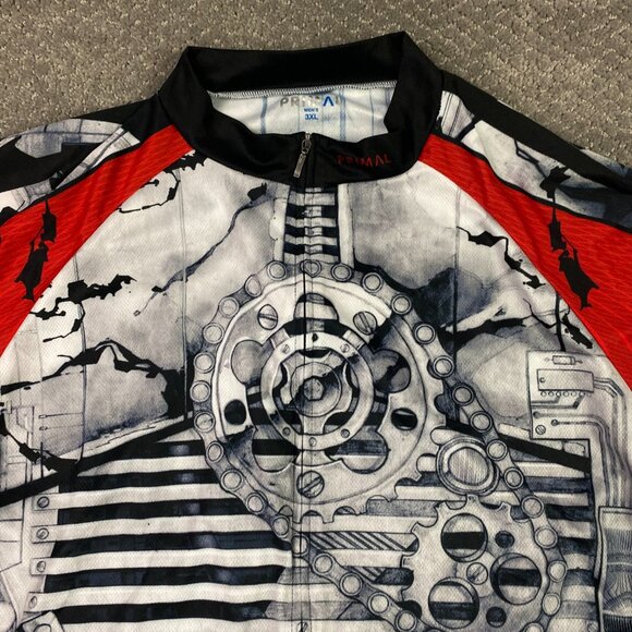 Primal Cycling Jersey Men's Mens 3XL Crankin' Stein Frankenstein Gears Half Man - Picture 4 of 9